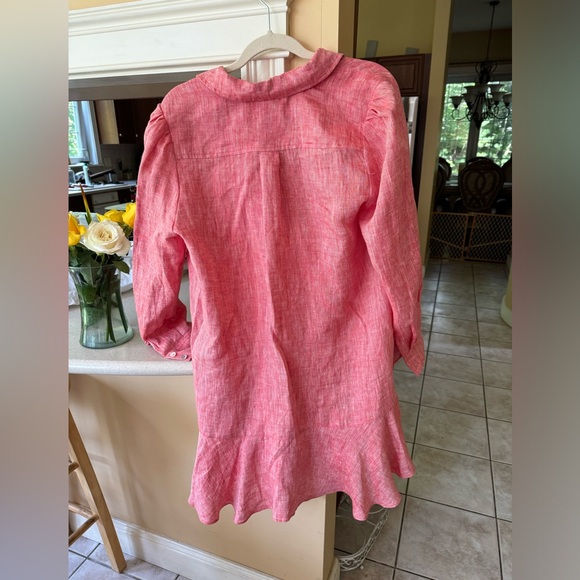 MAGASCHONI | 100% Pink Linen Summer Dress - Picture 6 of 7